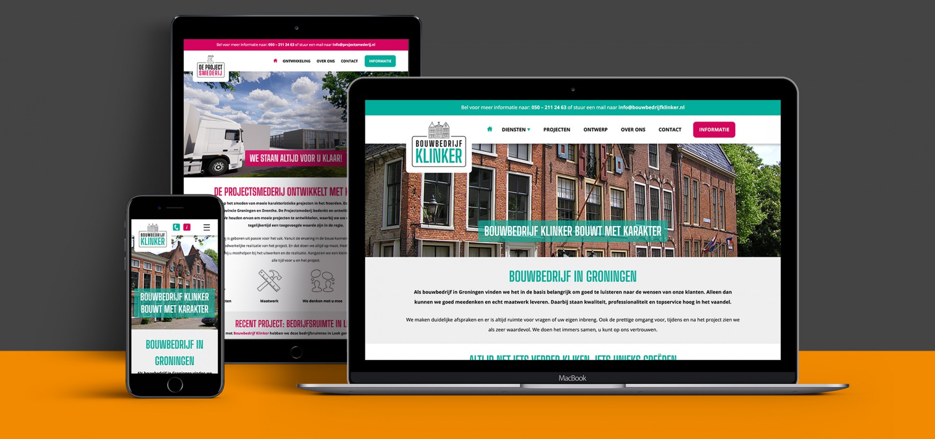 Bouwbedrijf Klinker website Projectsmederij