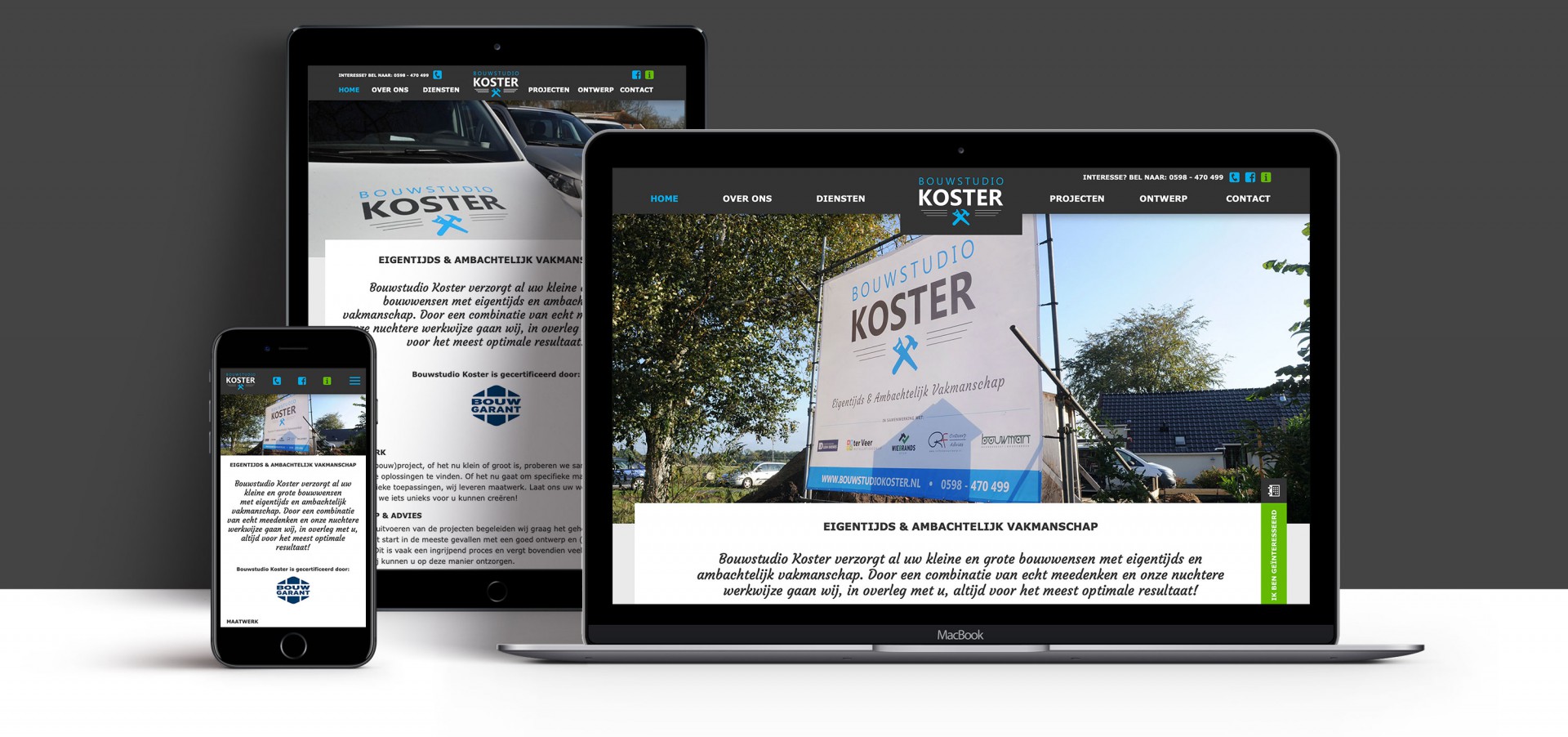 Website ontwerp Bouwstudio Koster De Merkstudio