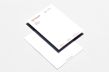 Briefpapier ontwerp voor 4uComIT door de Merkstudio 