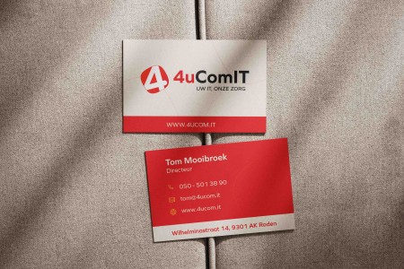 Visitekaarten ontwerp voor 4uComIT door de Merkstudio 