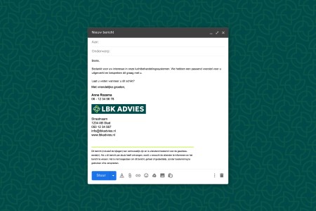 Ontwerp e-mailhandtekening LBK Advies