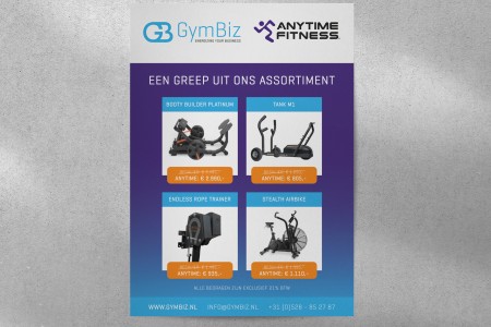 Flyer samenwerking GymBiz en Anytime Fitness