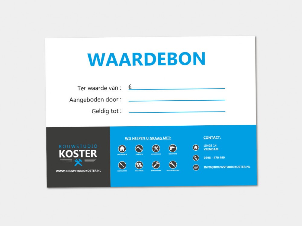 Waardebonnen Bouwstudio Koster